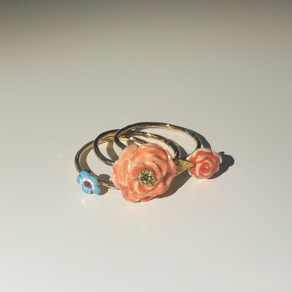 Les Nereides Flower Ring Sets Size 52